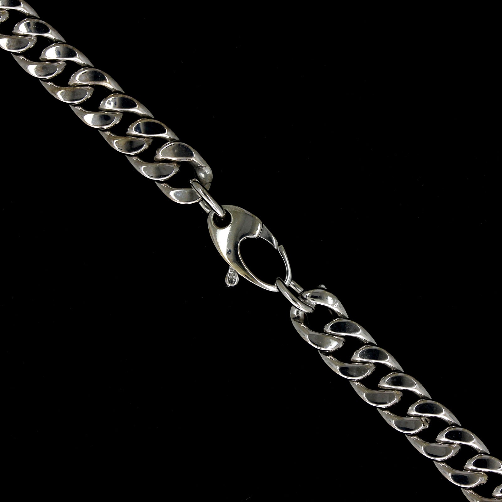 14K White Gold Estate Hollow Curb Link Chain