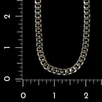 14K White Gold Estate Hollow Curb Link Chain