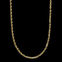 14K Yellow Gold Estate Diamond Cut Rope Chain