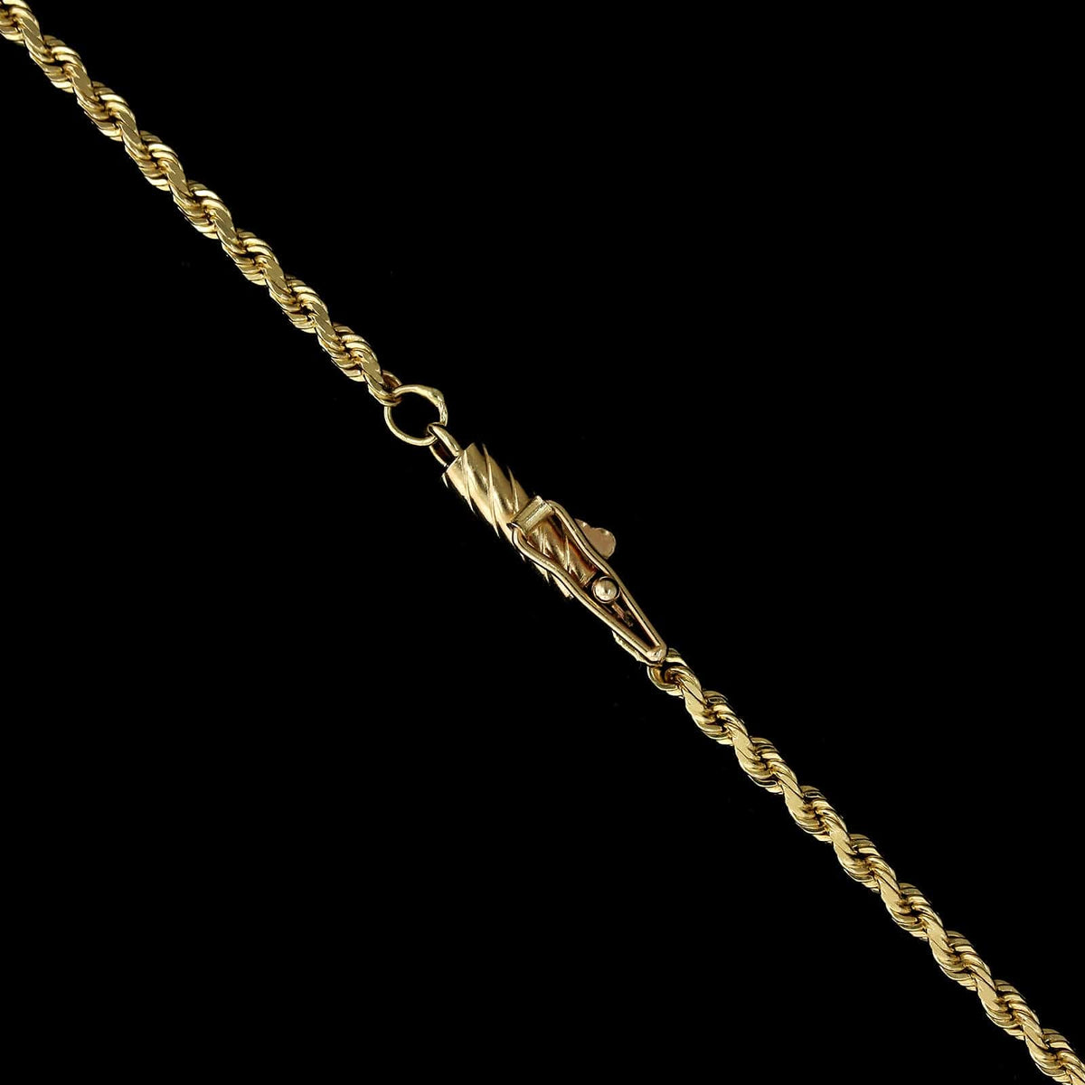 14K Yellow Gold Estate Diamond Cut Rope Chain