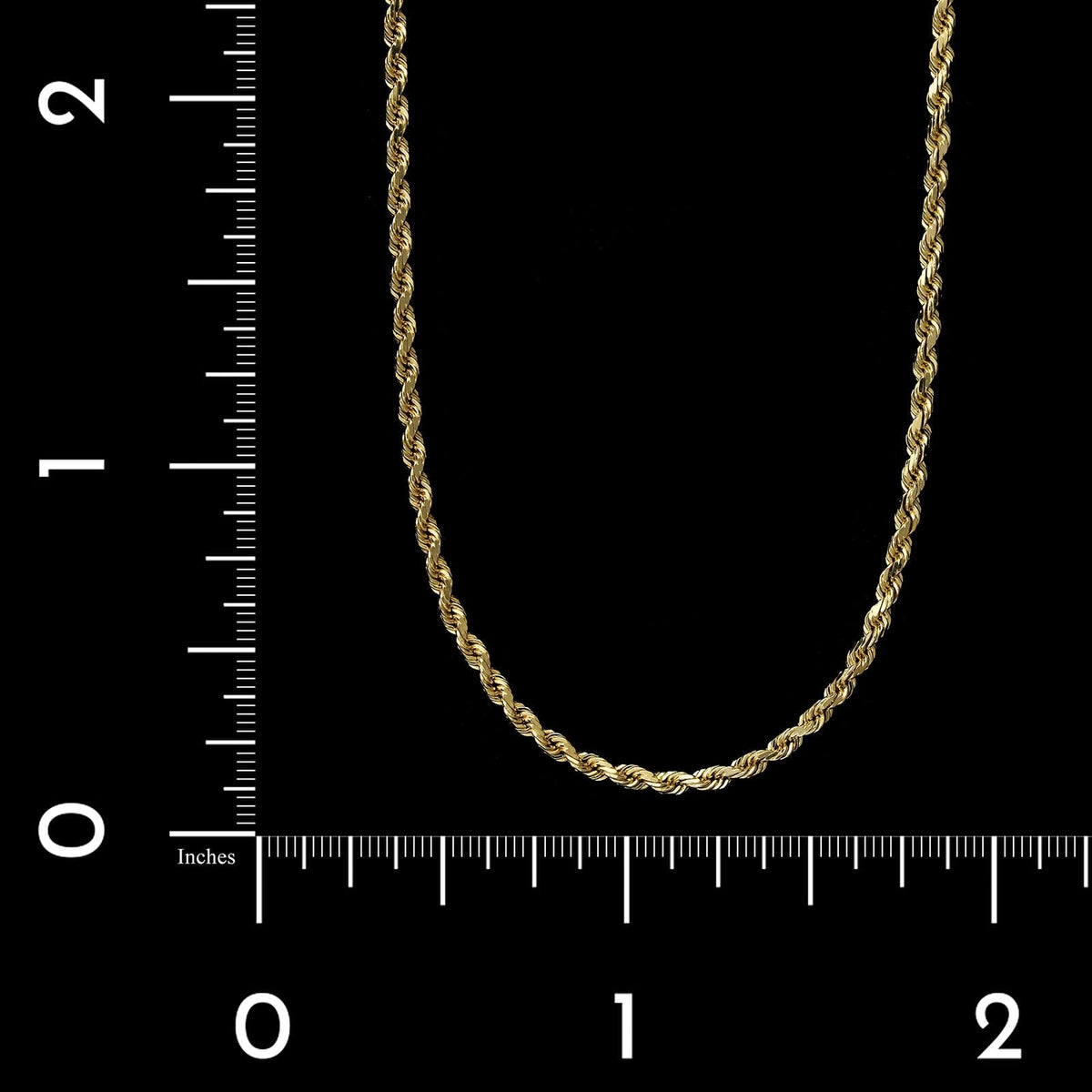 14K Yellow Gold Estate Diamond Cut Rope Chain