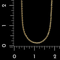 14K Yellow Gold Estate Diamond Cut Rope Chain