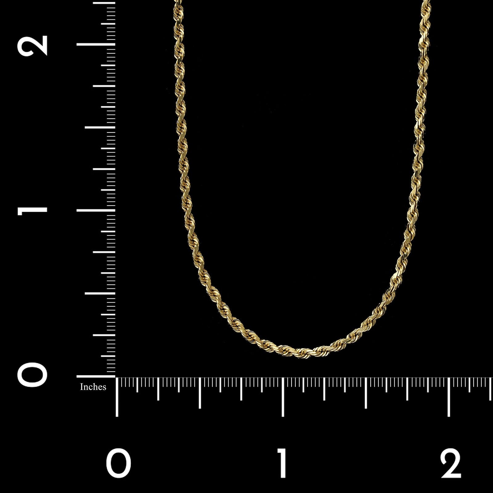 14K Yellow Gold Estate Diamond Cut Rope Chain