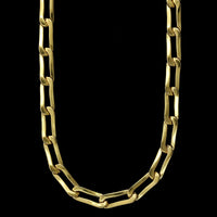 18K Yellow Gold Estate Paperclip Hollow Link Necklace