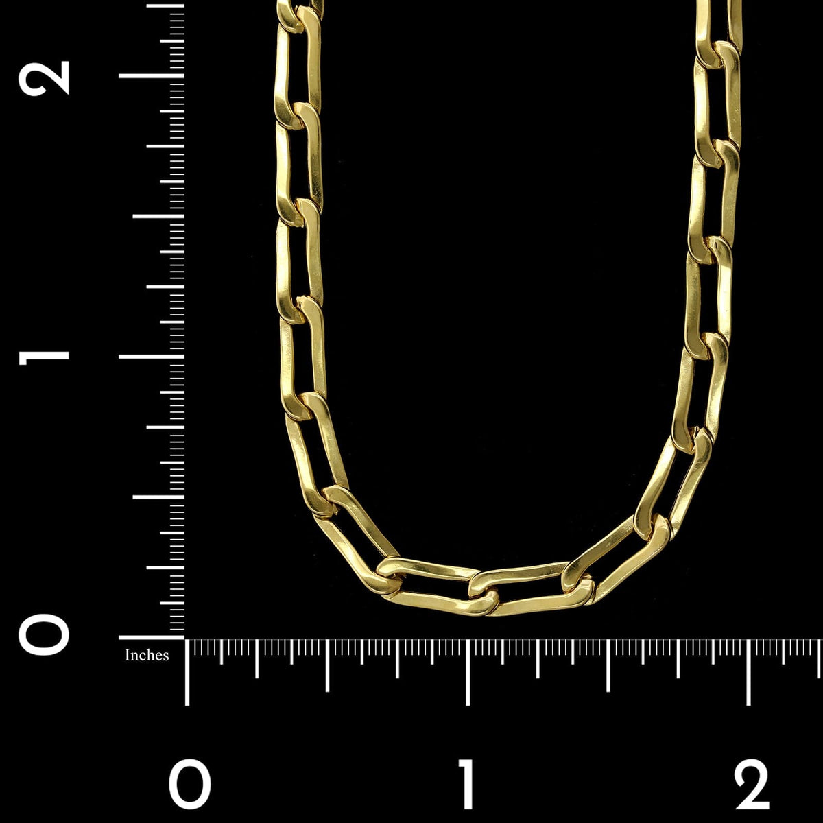 18K Yellow Gold Estate Paperclip Hollow Link Necklace