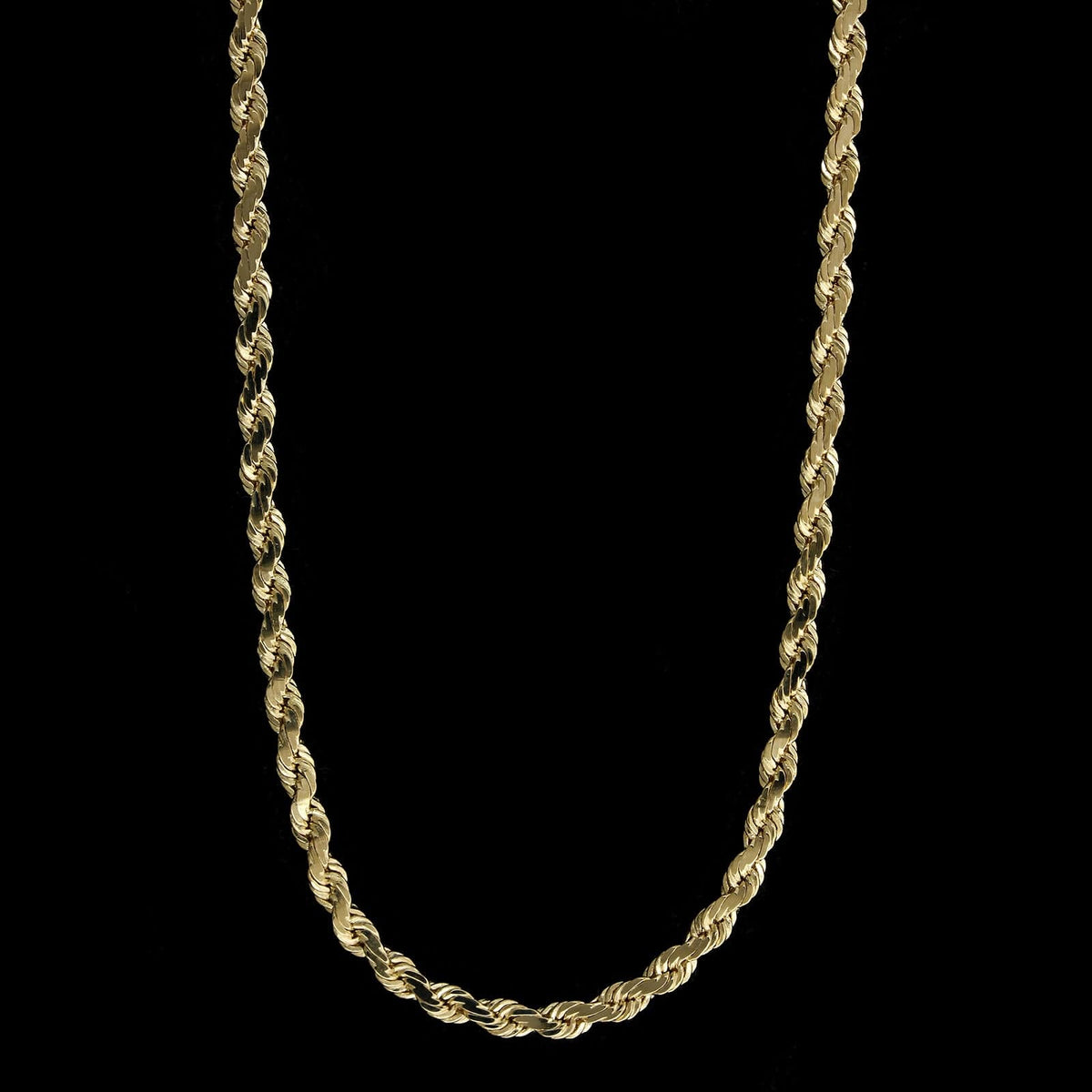 14K Yellow Gold Estate Flattened Rope Chain