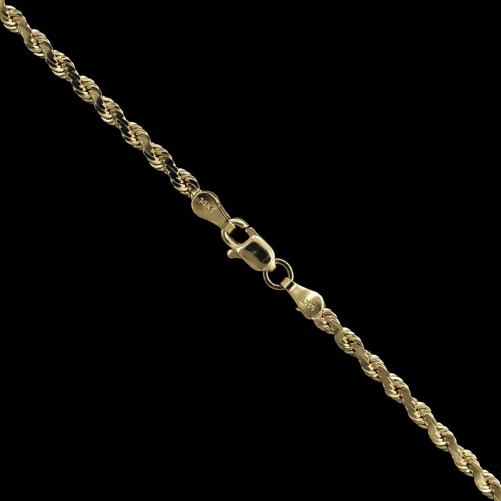 14K Yellow Gold Estate Flattened Rope Chain