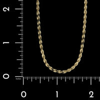14K Yellow Gold Estate Flattened Rope Chain