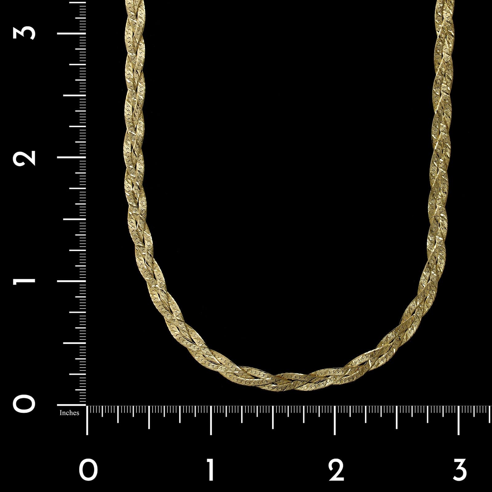 14K Yellow Gold Estate Braided Herringbone Chain