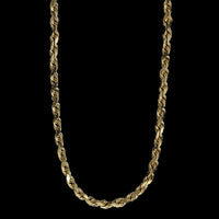 14K Yellow Gold Estate Diamond Cut Rope Chain
