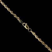 14K Yellow Gold Estate Diamond Cut Rope Chain
