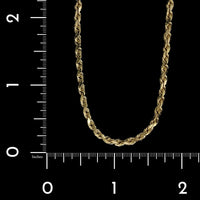 14K Yellow Gold Estate Diamond Cut Rope Chain
