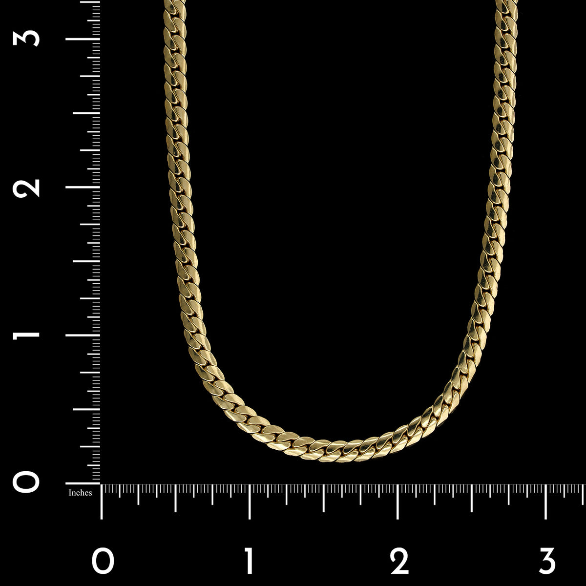 14K Yellow Gold Estate Flat Curb Link Chain Necklace