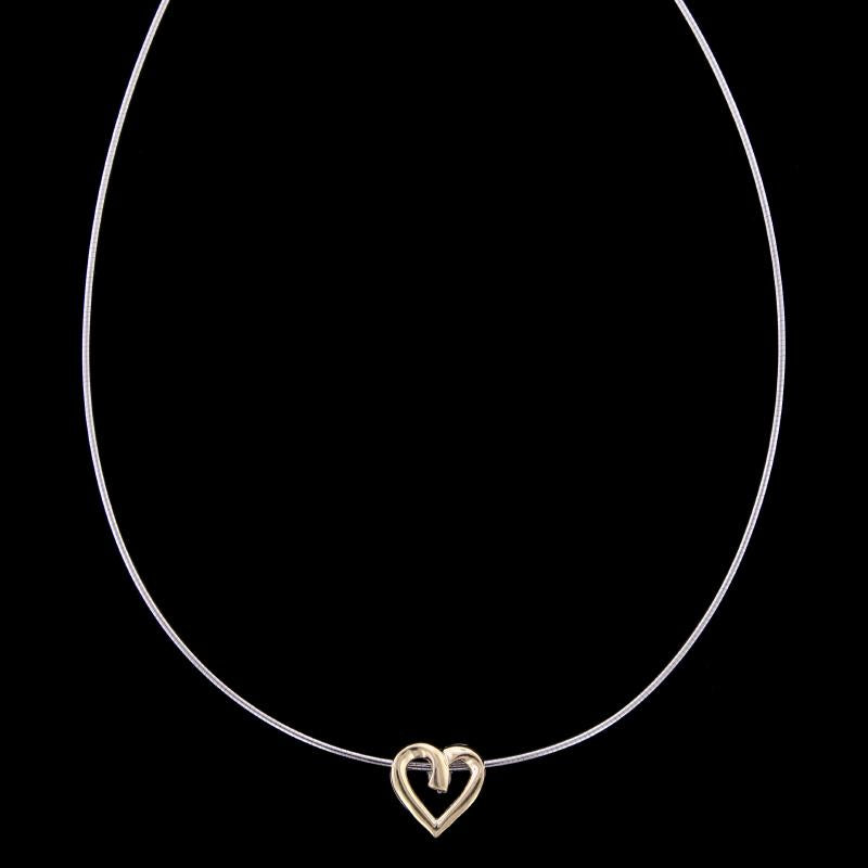 14K Two-Tone Gold Estate Diamond Heart Pendant
