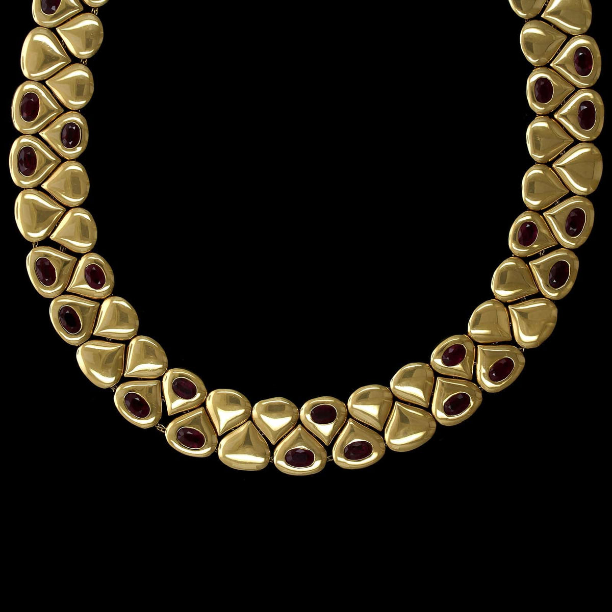 Chaumet 18K Yellow Gold Estate Ruby Necklace, Paris