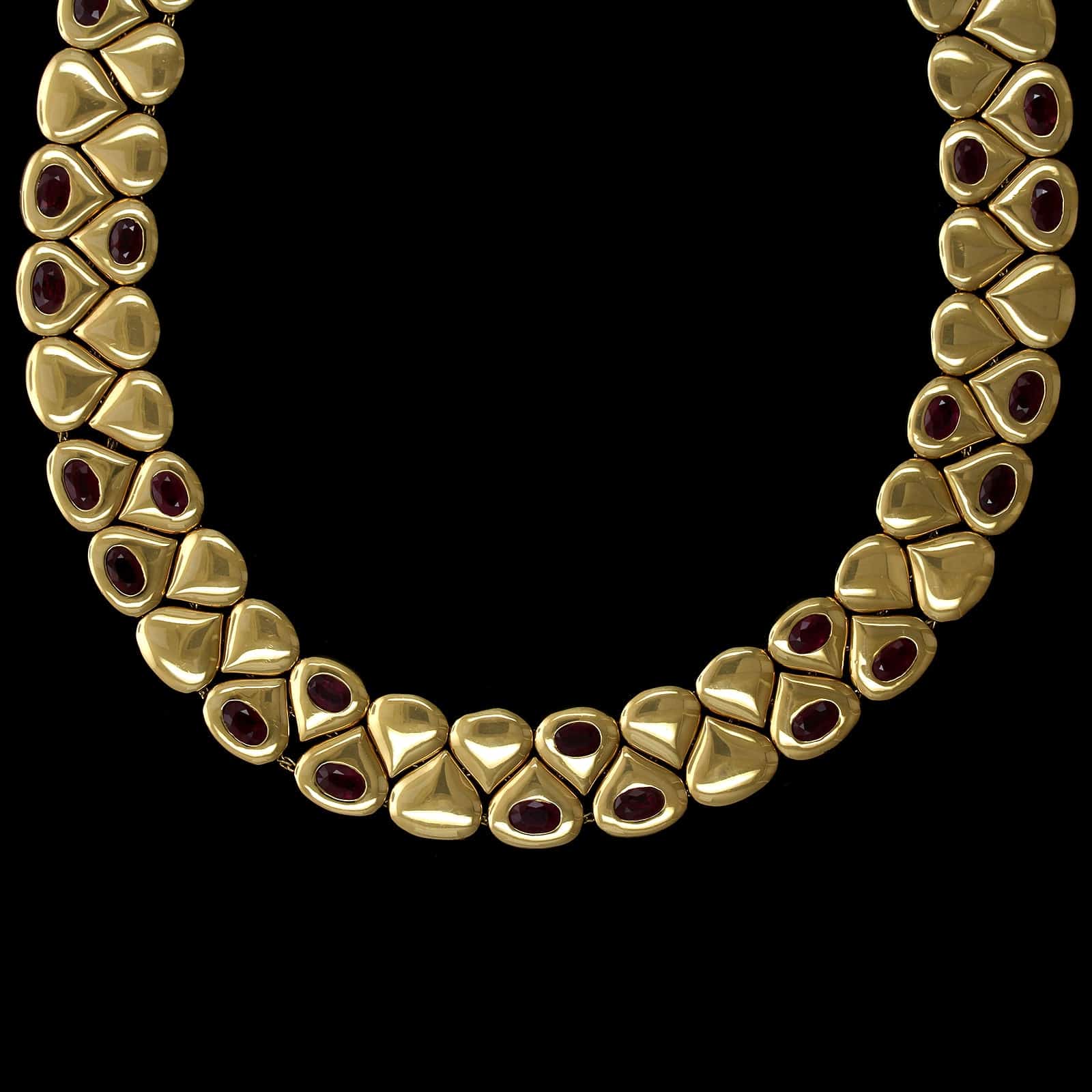 Chaumet 18K Yellow Gold Estate Ruby Necklace, Paris