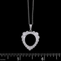 14K White Gold Estate Diamond Heart Pendant