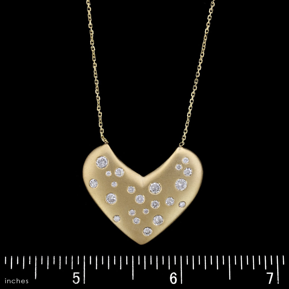 18K Yellow Gold Estate Diamond Heart Pendant
