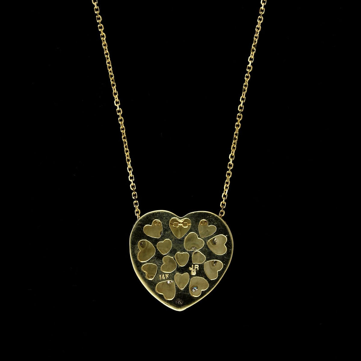14K Yellow Gold Estate Diamond Heart Pendant