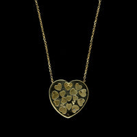 14K Yellow Gold Estate Diamond Heart Pendant