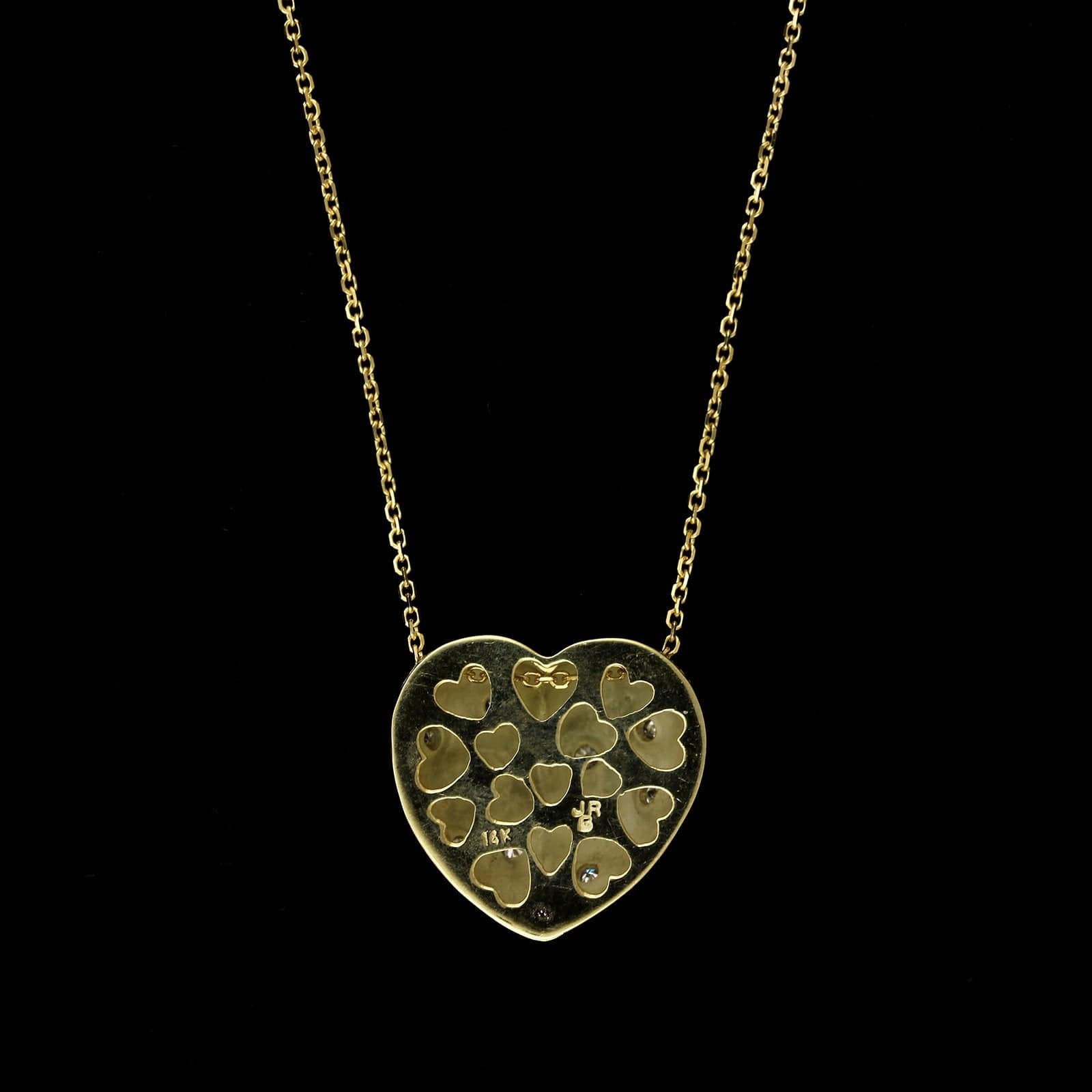 14K Yellow Gold Estate Diamond Heart Pendant