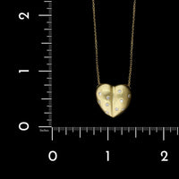 14K Yellow Gold Estate Diamond Heart Pendant