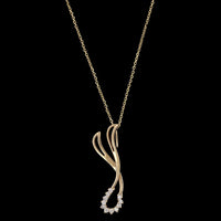14K Yellow Gold Diamond Pendant