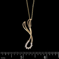 14K Yellow Gold Estate Diamond Pendant Necklace