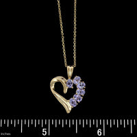 14K Yellow Gold Estate Tanzanite Heart Pendant