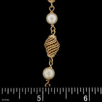 18K Yellow Gold Estate Cultured Pearl Necklace