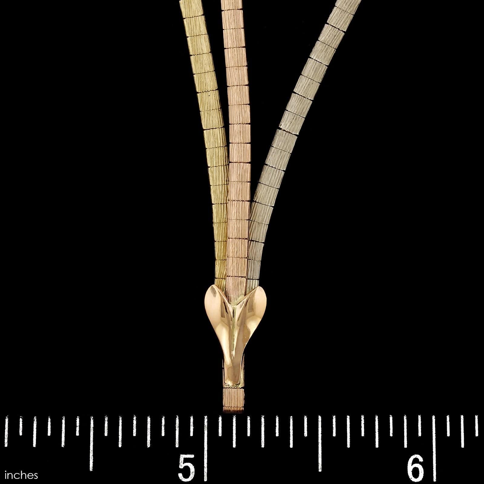 18K Tricolor Gold Estate Necklace