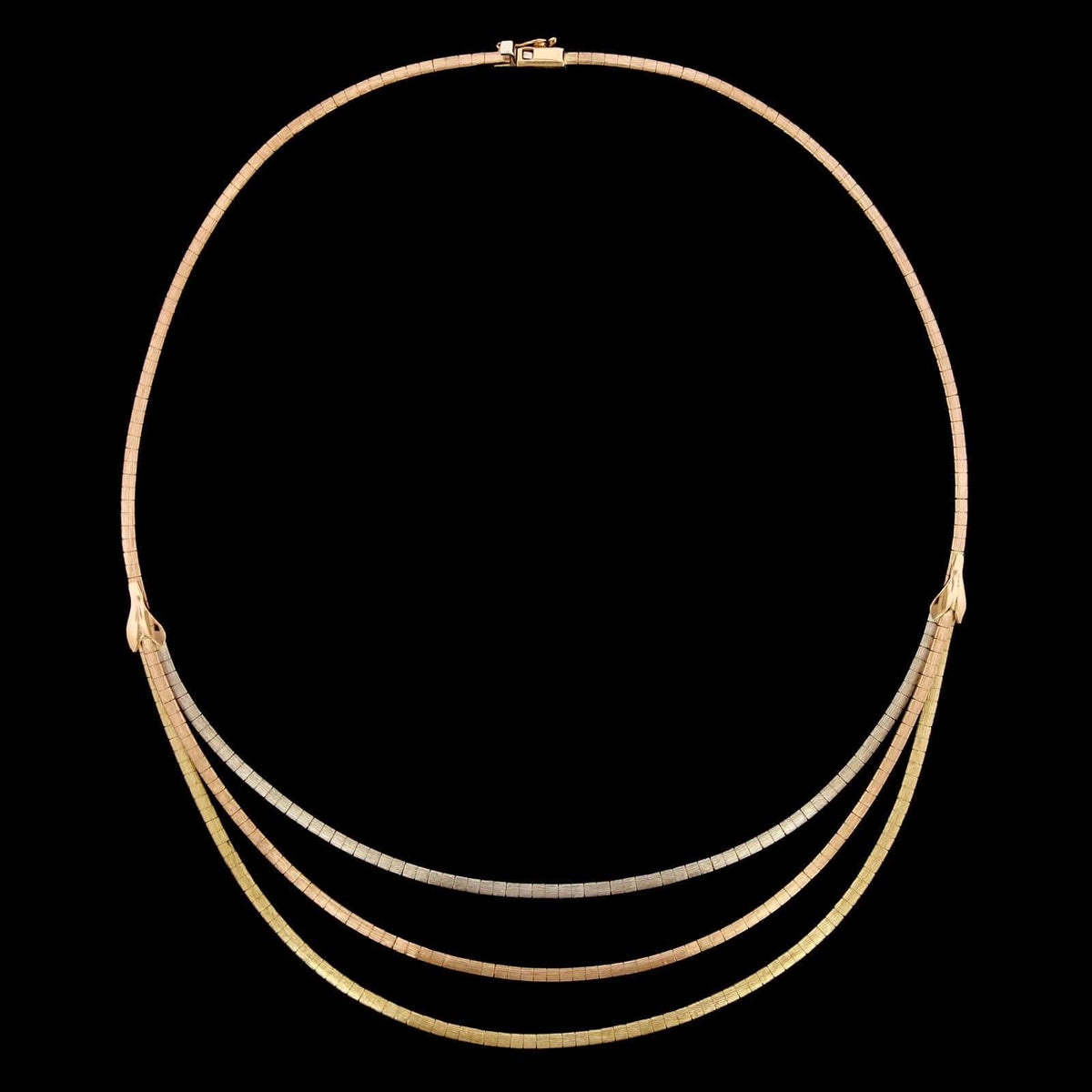 18K Tricolor Gold Estate Necklace