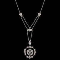 Vintage Platinum Estate Diamond Pendant Necklace