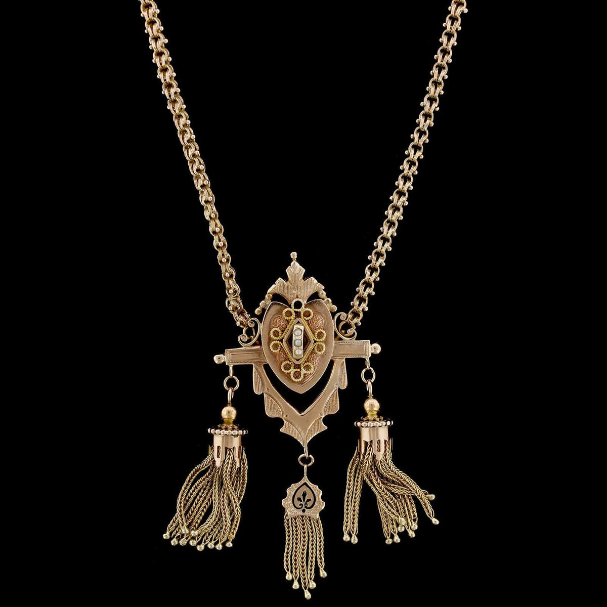 14K Yellow Gold Estate Tassel Necklace