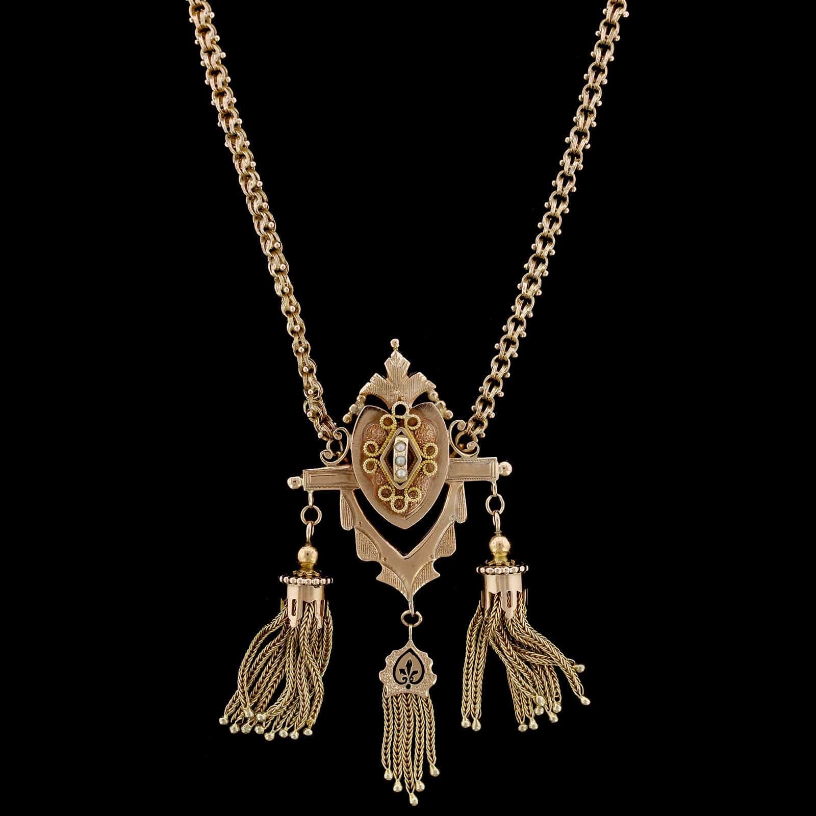 14K Yellow Gold Estate Tassel Necklace