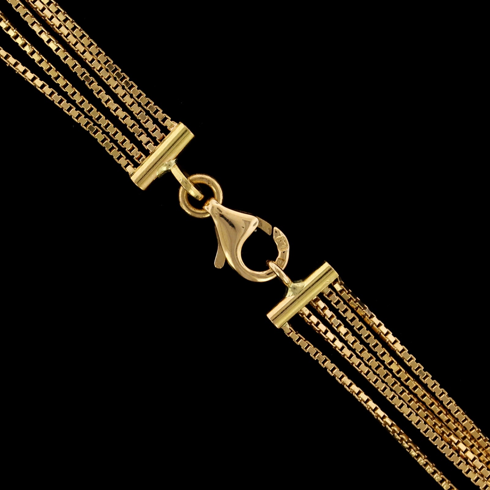 18K Yellow Gold Estate Box Link Chain Necklace