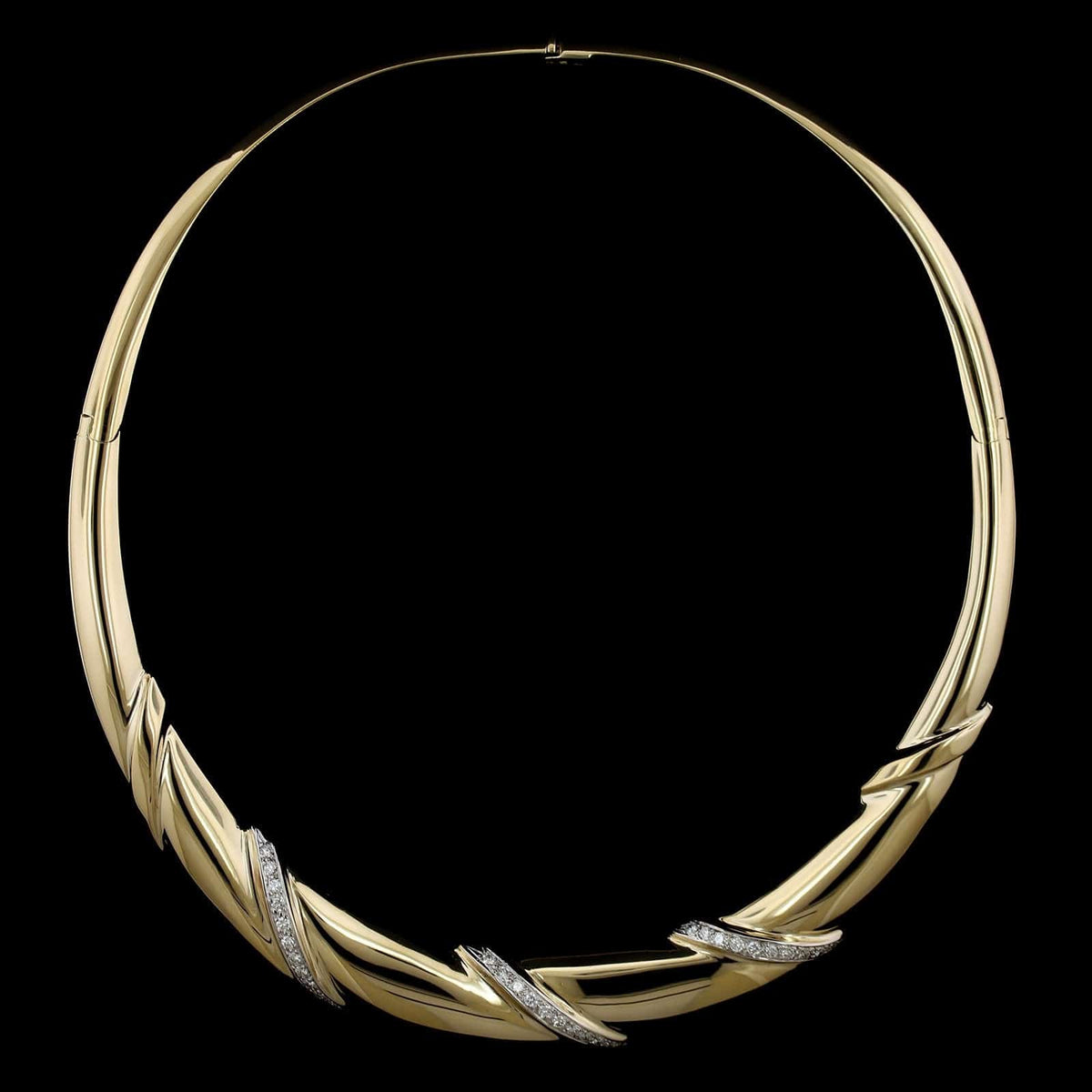 14K Yellow Gold Estate Diamond Collar Necklace