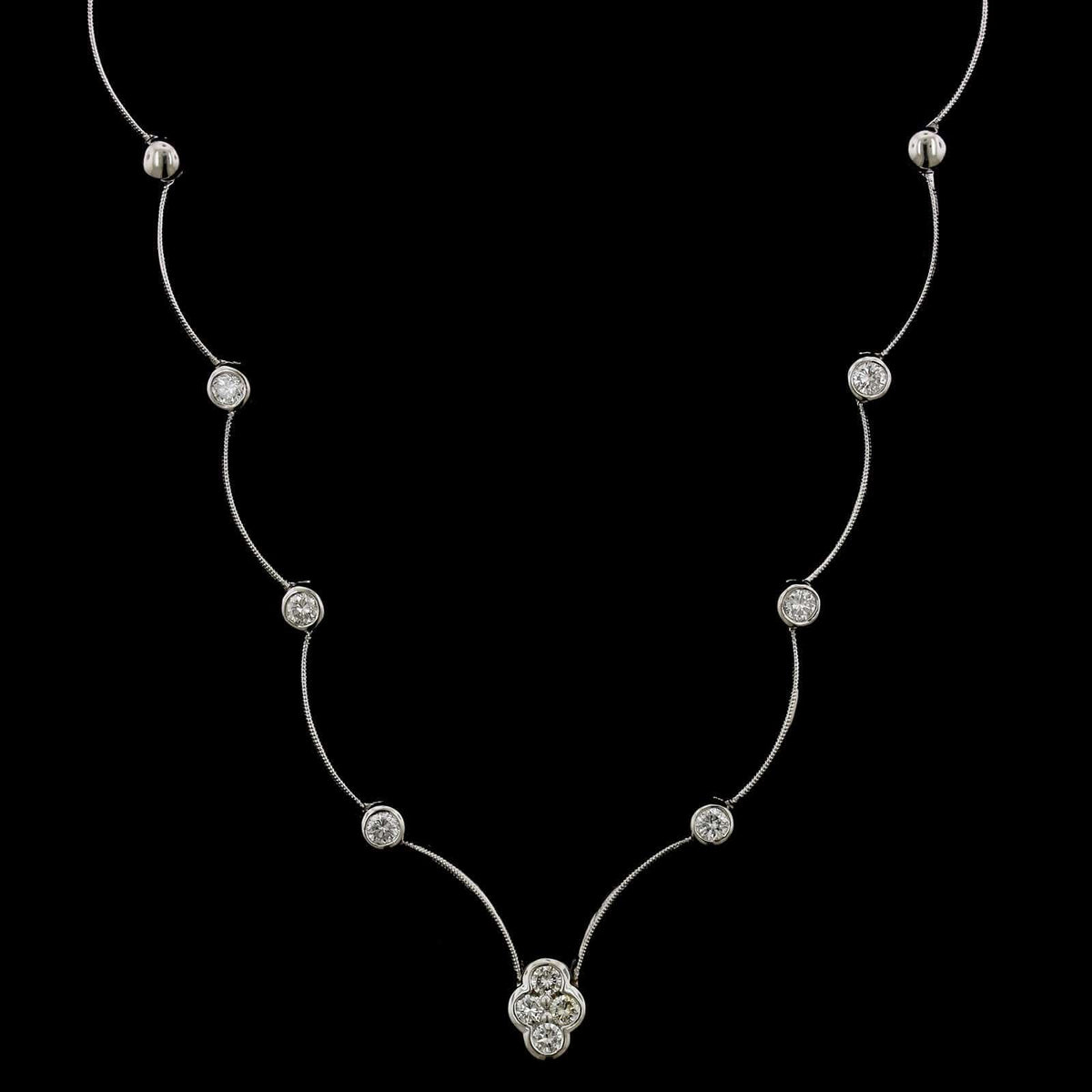 18K White Gold Estate Diamond Necklace