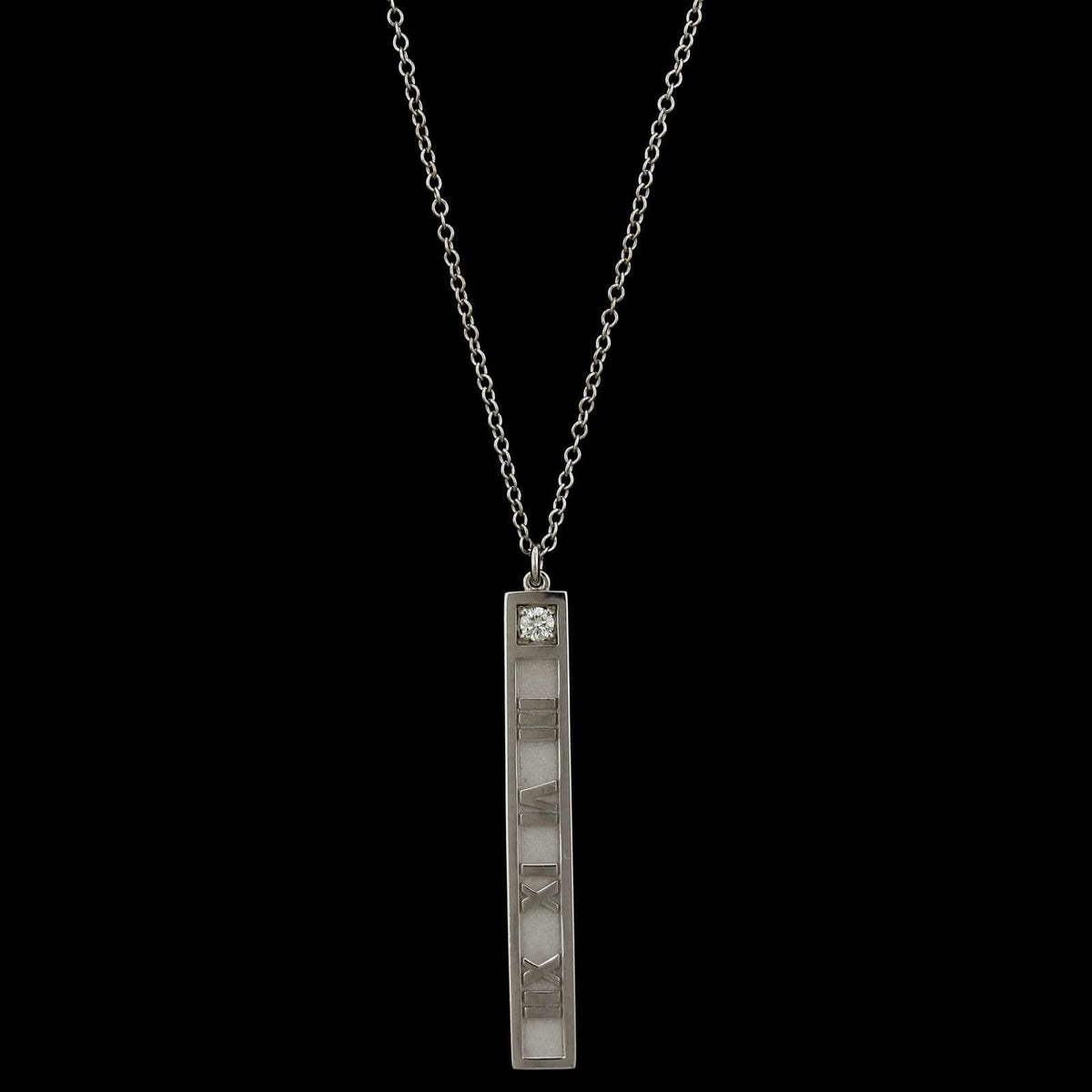 Tiffany & Co. 18K White Gold Estate Atlas Pendant