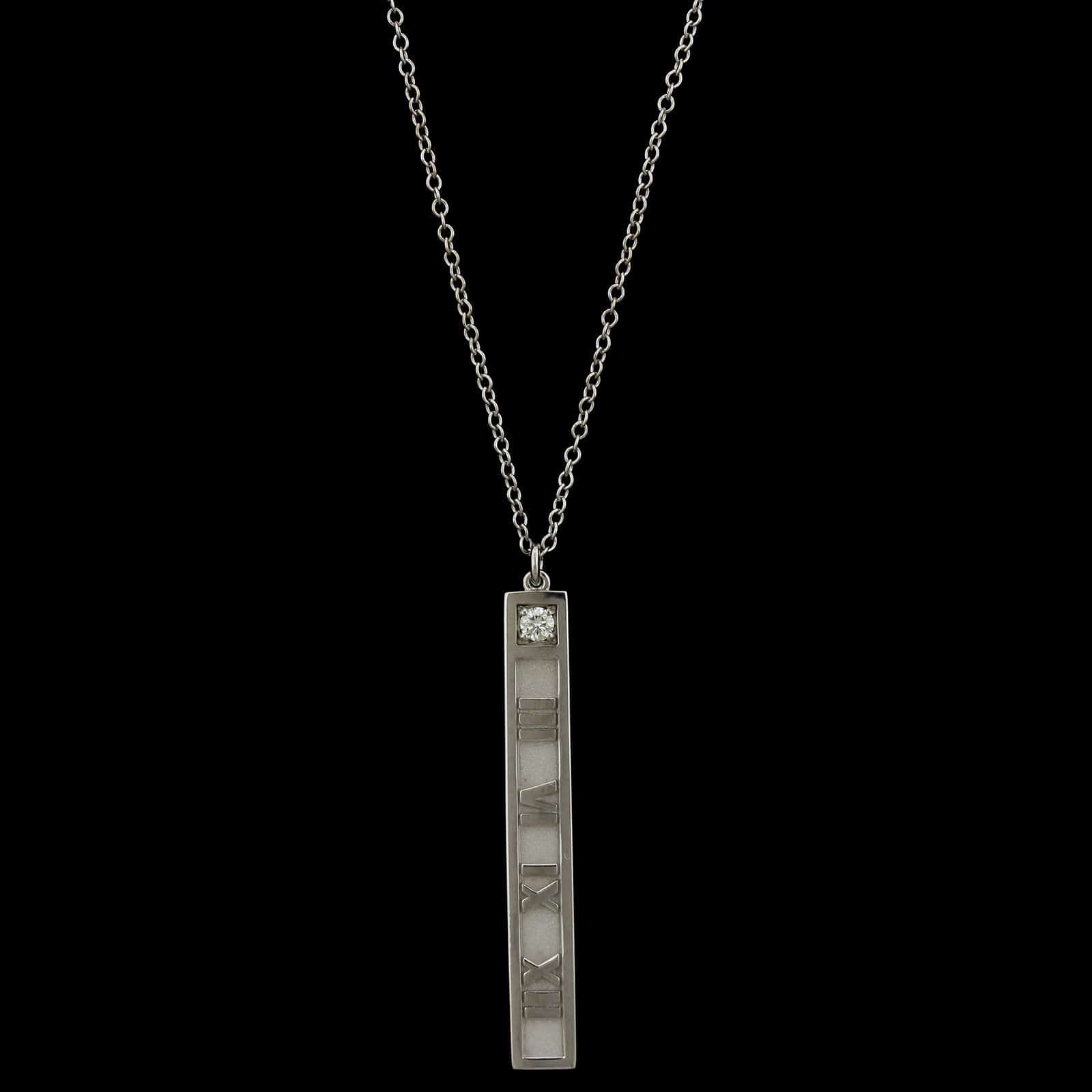 Tiffany & Co. 18K White Gold Estate Atlas Pendant