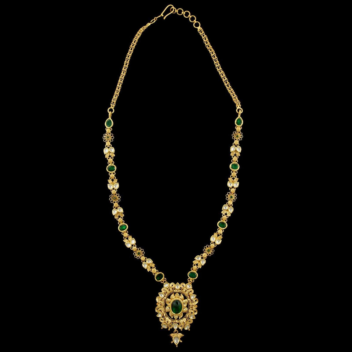 22K Yellow Gold Estate Gem-set Necklace - India
