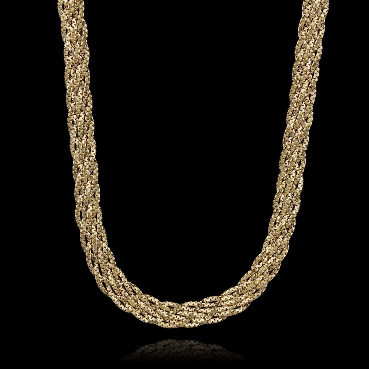 14K Yellow Gold Estate Braided Chain Necklace
