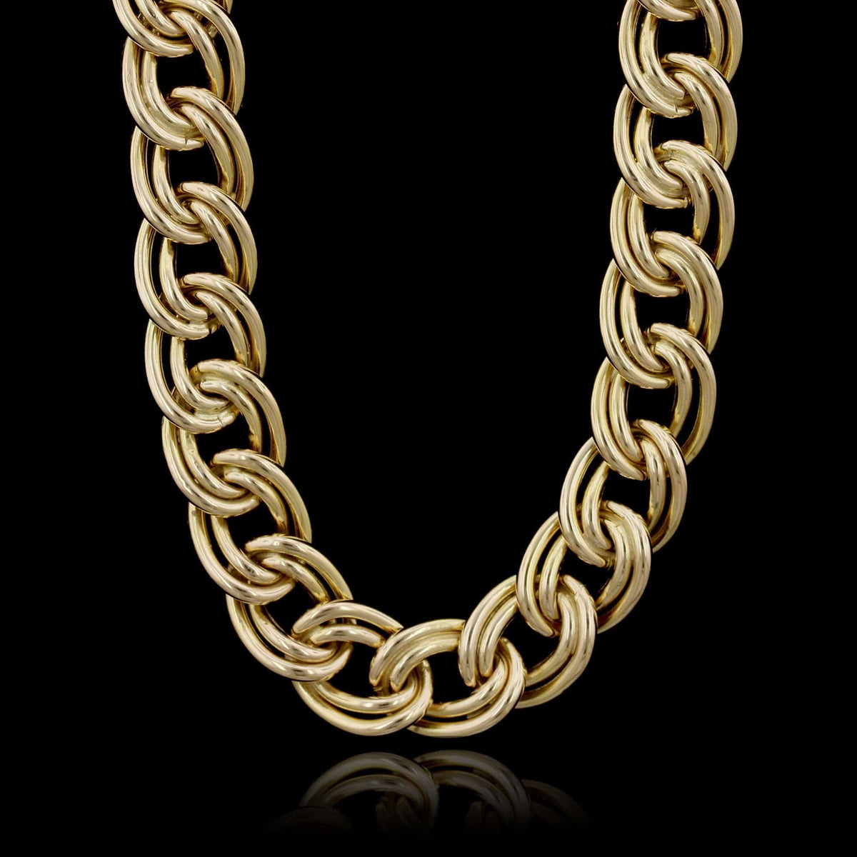 14K Yellow Gold Estate Double Curb Link Necklace