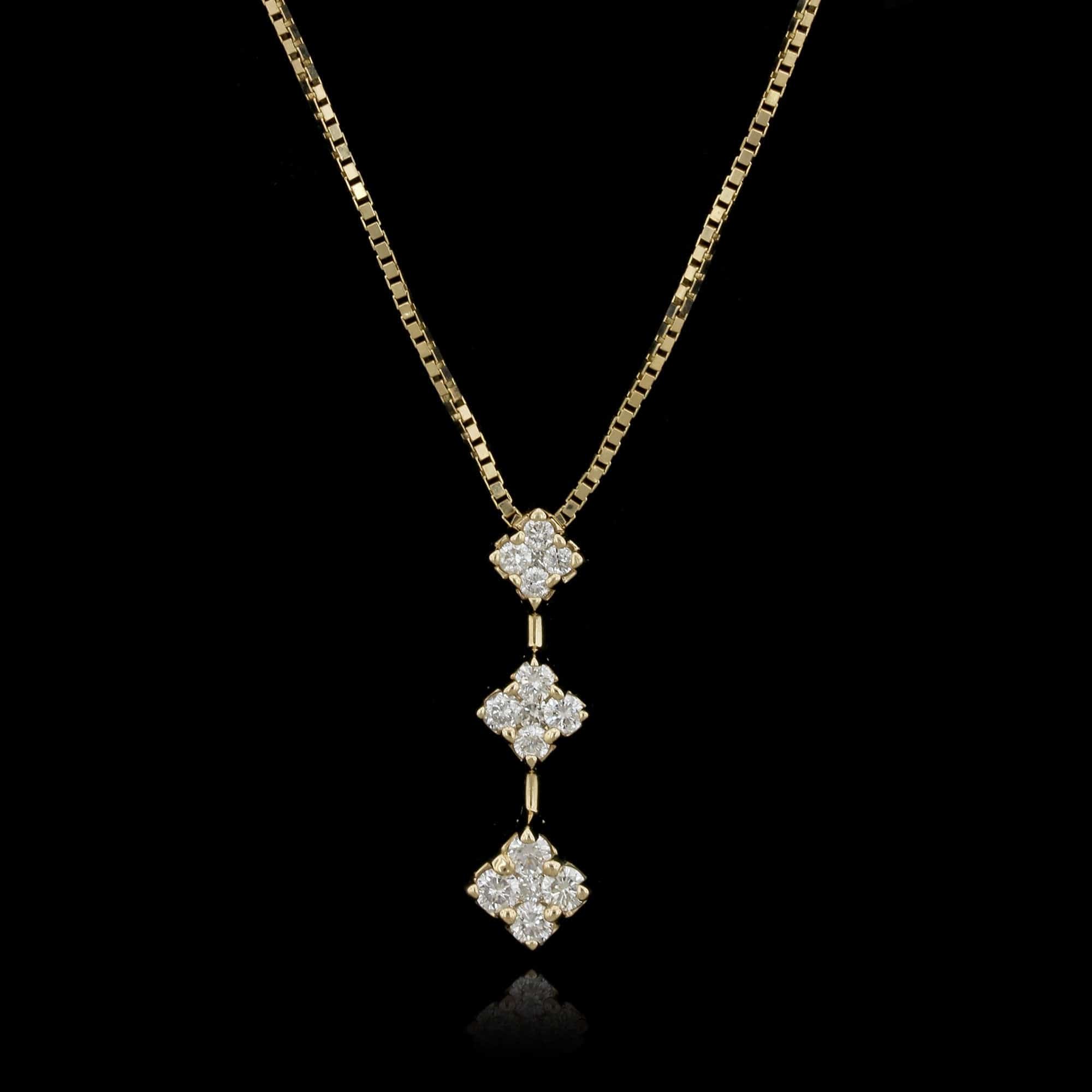 14K Yellow Gold Estate Diamond Pendant