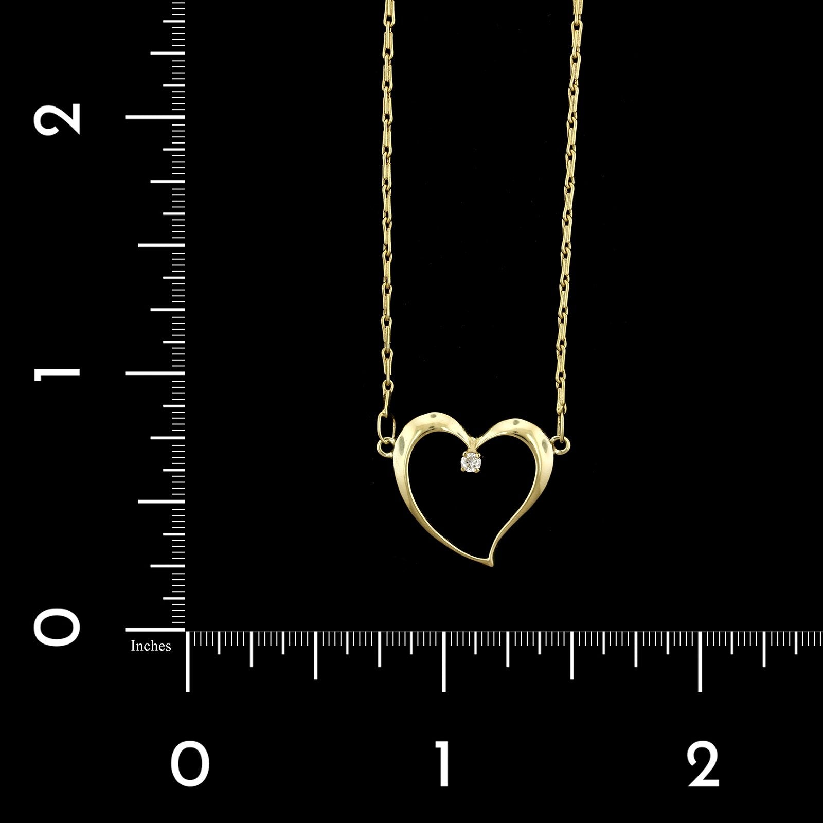 14K Yellow Gold Estate Heart Necklace