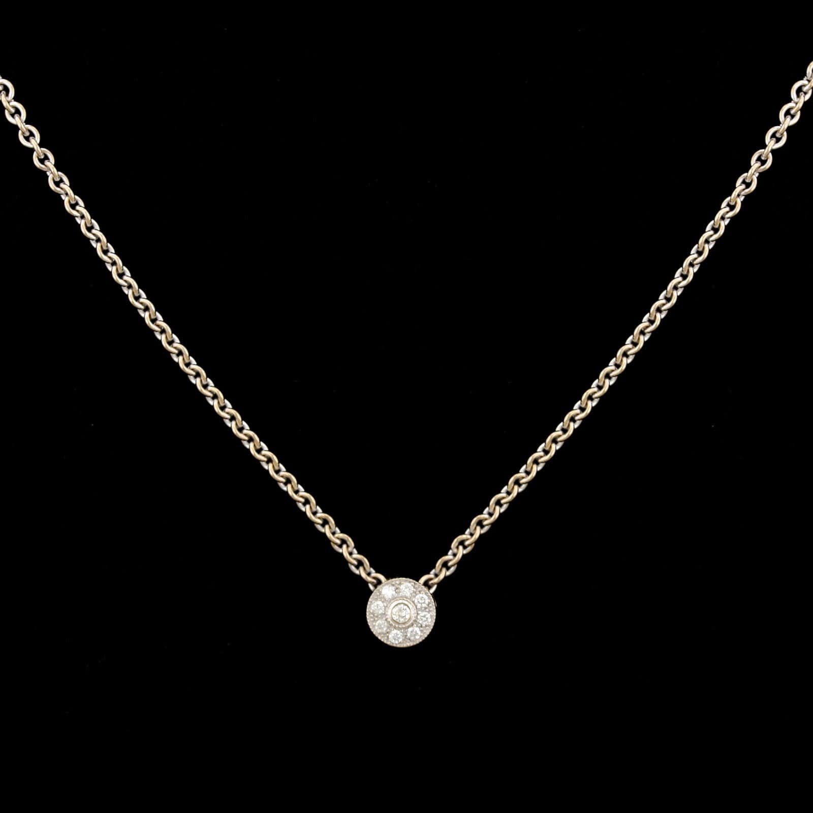 Charriol 18K White Gold Estate Diamond Pendant