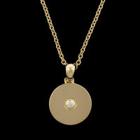 Cartier 18K Yellow Gold Estate Diamond Disc Pendant