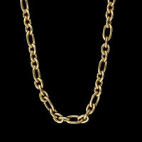 14K Yellow Gold Estate Hollow Oval Link Necklace