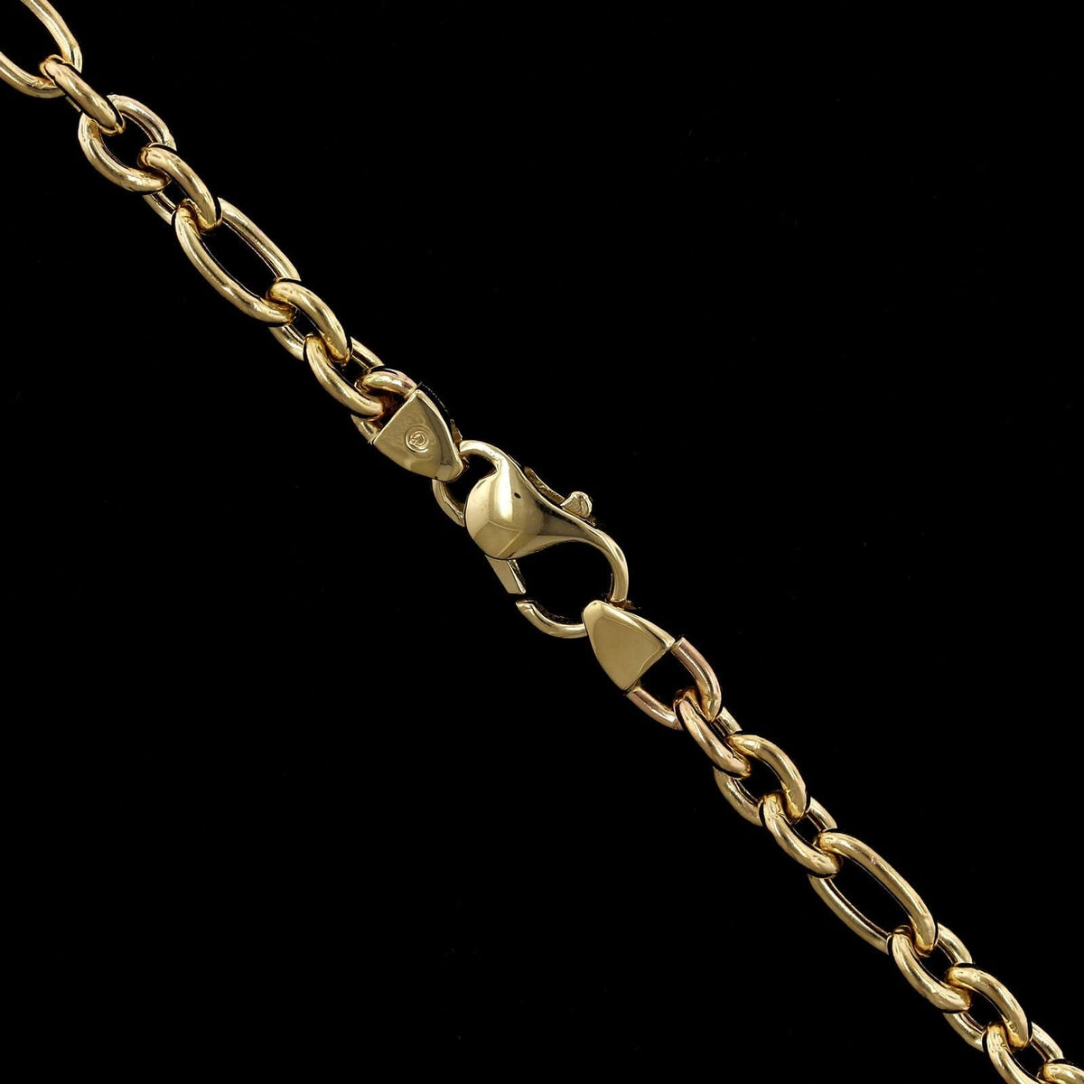 14K Yellow Gold Estate Hollow Oval Link Necklace