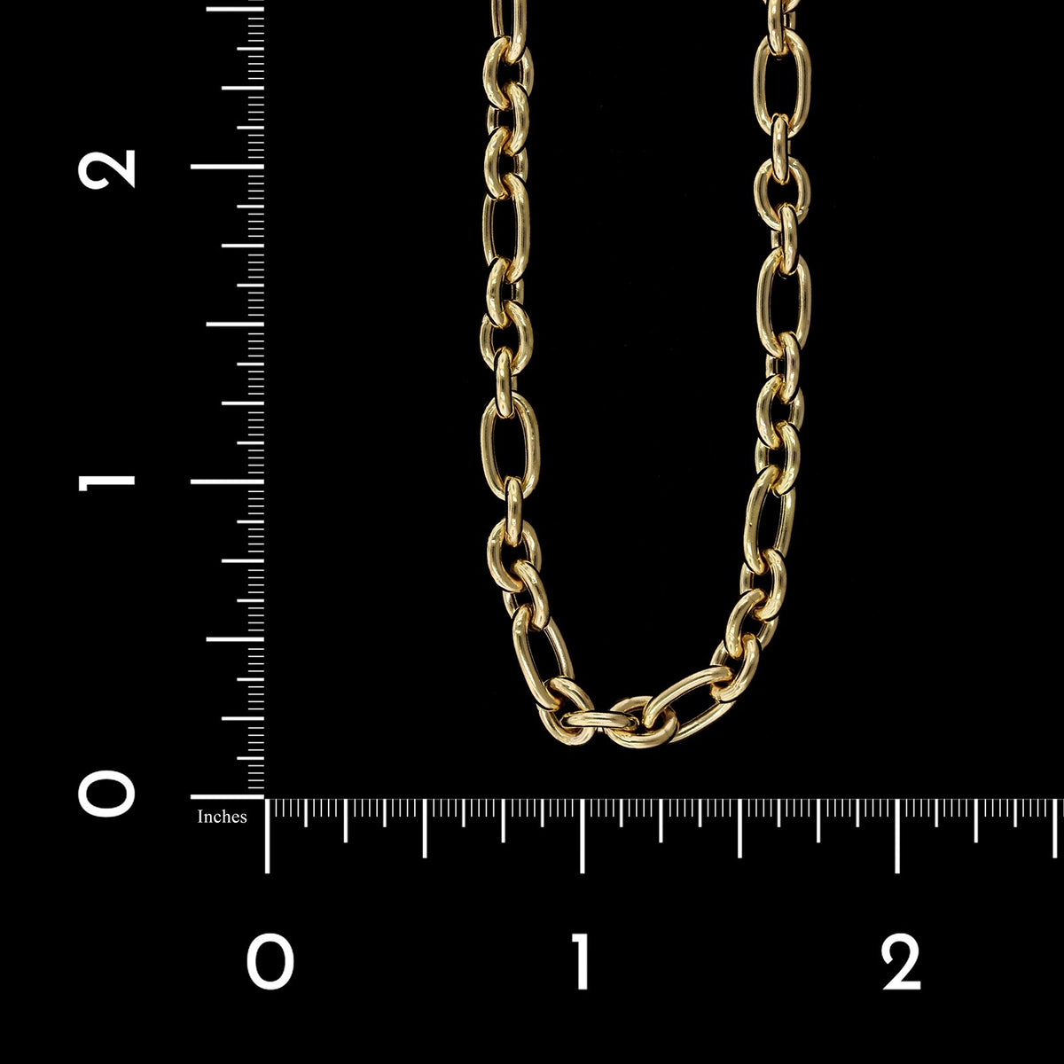 14K Yellow Gold Estate Hollow Oval Link Necklace